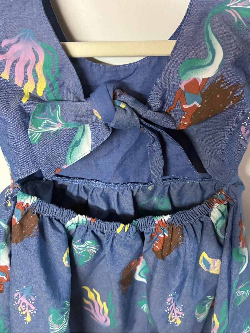 Disney Blue Mermaid Print Flutter Sleeve Dress